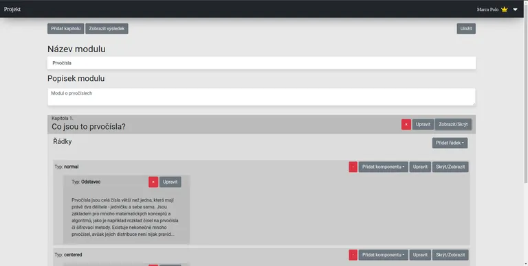 Úprava výukového modulu 1/2